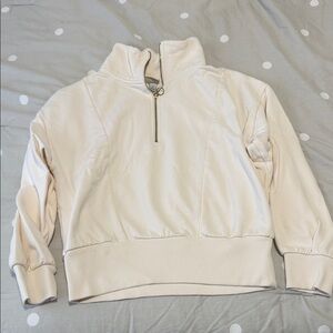 a new day Cream Zip-Up Sweatshirt with Gold Hardware